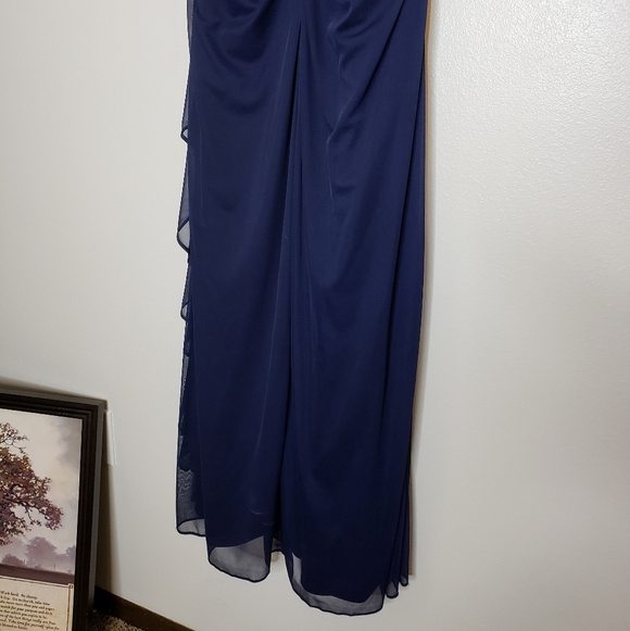 NEW Betsy & Adam Off Shoulder Dress Beaded Gown Ruching Celeb Style Event Prom - Picture 11 of 16